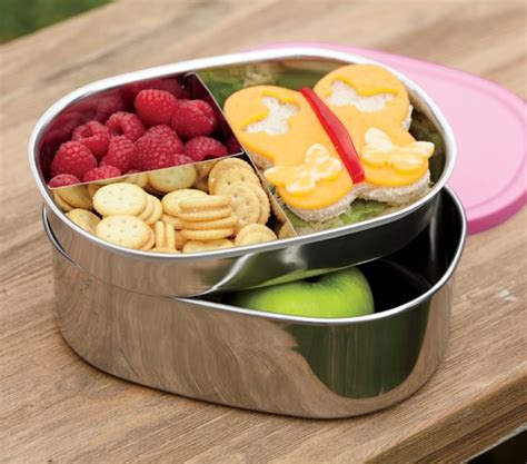 pottery barn stainless steel oval bento box lids|Spencer Stainless Steel Bento Food Storage Bundle, .